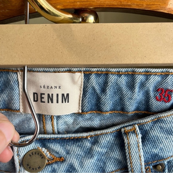 Sezane Light Blue Straight Leg Jeans 100% Cotton 35” - Picture 8 of 12